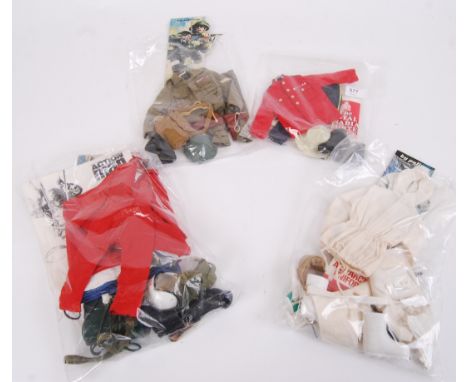ACTION MAN: A collection of 4x original vintage 1960's / 1970's Palitoy Action Man outfits. Each loose bagged, and believed c