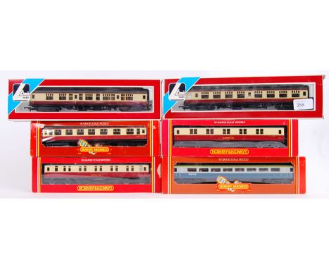 00 GAUGE: A collection of 6x 00 gauge railway trainset carriages. 2x Lima - 305311 and 305363. The other 4x Hornby - Sleeping