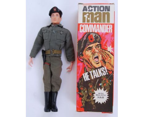 ACTION MAN: An original vintage Palitoy Action Man ' Talking Commander ' action figure doll. Mint box. Doll appears very near