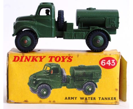 DINKY TOYS; An original vintage Dinky Toys diecast model 643 military Army Water Tanker. Within the original box