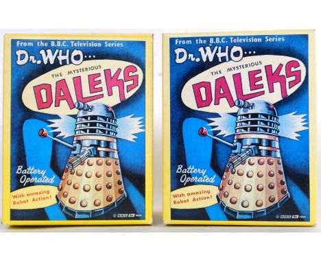 DOCTOR WHO: Two Marx / Dapol reissue limited edition battery operated Daleks. Both within the original boxes. Appear unused a