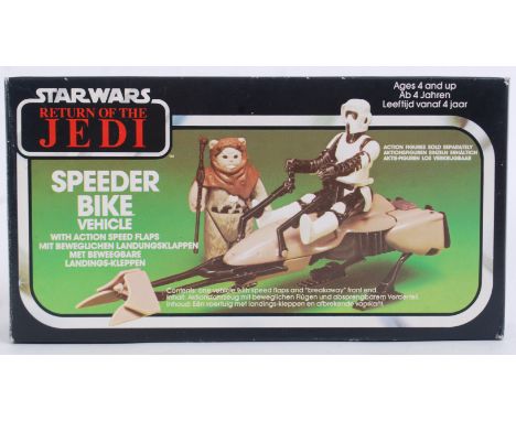 STAR WARS: An original vintage Kenner / Palitoy Star Wars Return Of The Jedi Speeder Bike vehicle. ' Meccano A Paris .' One e