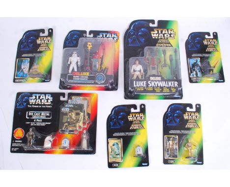 STAR WARS: A collection of Star Wars Kenner carded ' Diecast Collection ' figures (including a 4 Pack ) along with 2x carded 