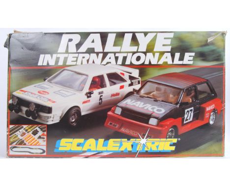 SCALEXTRIC; An original vintage Scalextric Rally Internationale racing set. Appears to be complete (but unchecked) with both 