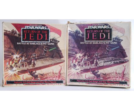 STAR WARS; Two vintage Star Wars ' Return Of The Jedi Battle At Saclacc's Pit ' boxed board games by Parker Bros. One being s