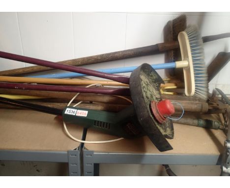 Selection of garden tools including Black and Decker edge strimmer. Not available for in-house P&amp;P, contact Paul O'Hea at