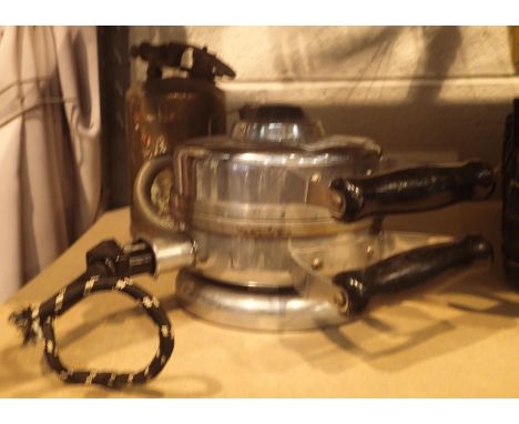 Vintage waffle maker and garden plant sprayer. Not available for in-house P&amp;P, contact Paul O'Hea at Mailboxes on 01925 6