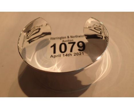 Presumed silver cuff bangle. P&amp;P Group 1 (£14+VAT for the first lot and £1+VAT for subsequent lots) 