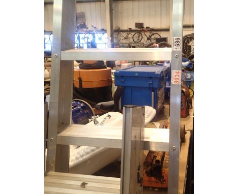 Three piece loft ladder and eight step step ladder. Not available for in-house P&amp;P, contact Paul O'Hea at Mailboxes on 01