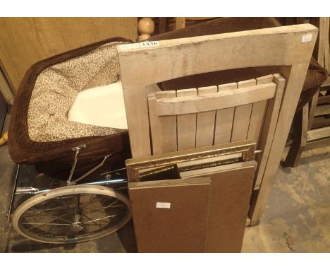 Single folding hardwood garden chair. Not available for in-house P&amp;P, contact Paul O'Hea at Mailboxes on 01925 659133 