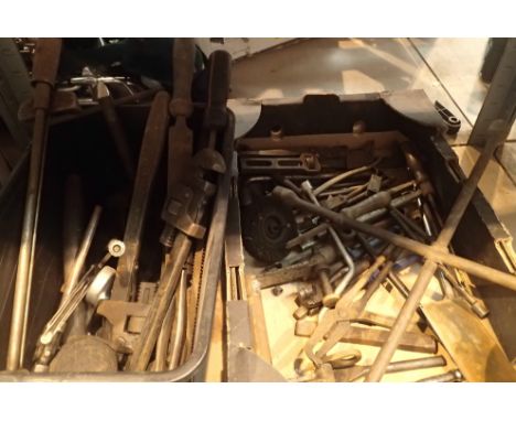 Two boxes of mixed tools, spanners etc. Not available for in-house P&amp;P, contact Paul O'Hea at Mailboxes on 01925 659133 