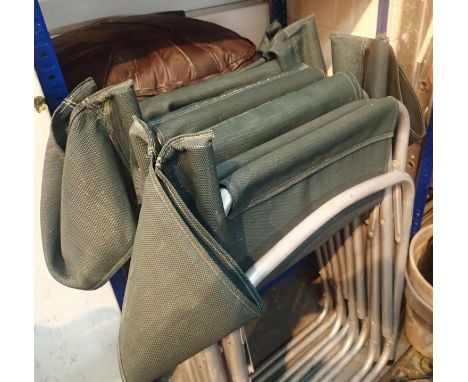 Four folding garden chairs with canvas seats/backs. Not available for in-house P&amp;P, contact Paul O'Hea at Mailboxes on 01