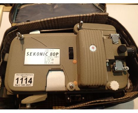 Cased Sekonic 80P film projector. P&amp;P Group 3 (£25+VAT for the first lot and £5+VAT for subsequent lots) 