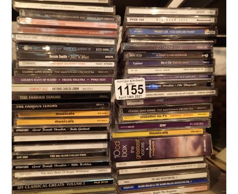 Shelf of mixed Easy Listening CDs. Not available for in-house P&amp;P, contact Paul O'Hea at Mailboxes on 01925 659133 