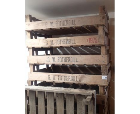 Twelve vintage wooden fruit trays. Not available for in-house P&amp;P, contact Paul O'Hea at Mailboxes on 01925 659133 