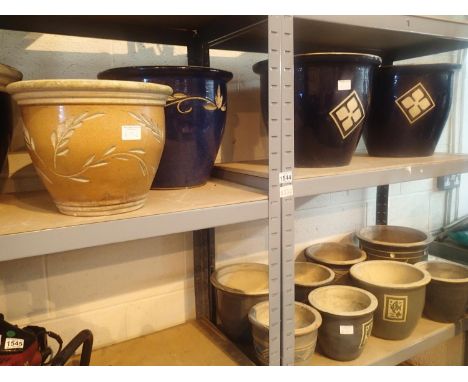 Thirteen ceramic garden pots. Not available for in-house P&amp;P, contact Paul O'Hea at Mailboxes on 01925 659133 