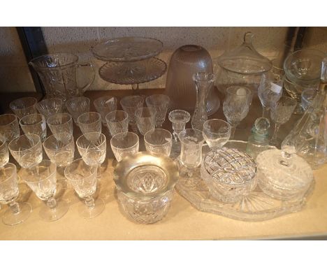 Large collection of vintage cut and etched glass. Not available for in-house P&amp;P, contact Paul O'Hea at Mailboxes on 0192