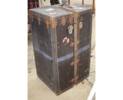 An early 20th Century fitted cabin trunk by Oshkosh Trunk Company
