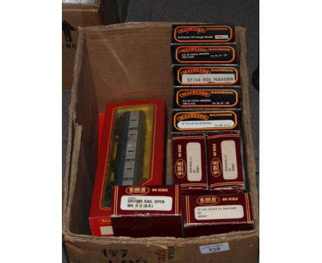 Two boxes of Mainline Railways OO gauge, Triang, Hornby, GMR, Airfix Railways, Lima Models, etc