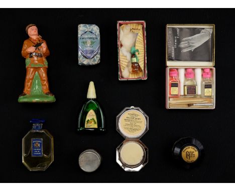 A quantity of vintage toiletries, including a boxed Davy Crockett novelty soap, being a painted figural soap made by Cussons 