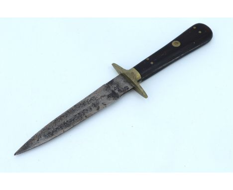 A late 19th / early 20th Century dagger, having a double edged blade of shallow lozenge section with ricasso, its hilt compri