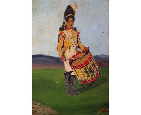 After Thomas Bushby (1861-1918) "Boy Tullie", a study of an 18th Century regimental drummer boy of the 34th Regiment, over pa