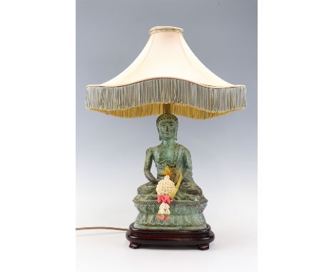 A contemporary Indian cast figural table lamp, 50 cm 