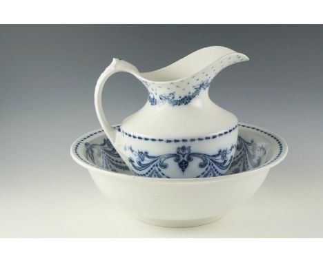A Tunstall Pottery "Georgian" wash jug and basin 