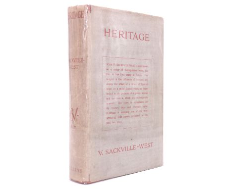 Vita Sackville-West, "Heritage", Collins, 1919, first edition in dust jacket, advance copy with publisher's compliment slip, 