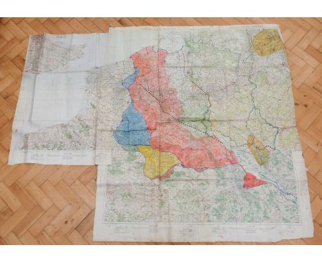 A large 1914 British army map of North West Europe, "Sheet 1 and part of 4", prepared by the Geographical Section, General St