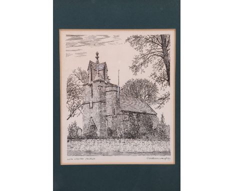 Alfred Wainwright (1907 - 1991)  "Low Crosby Church", a study of the St John the Baptist church in Cumbria, pen and ink, sign