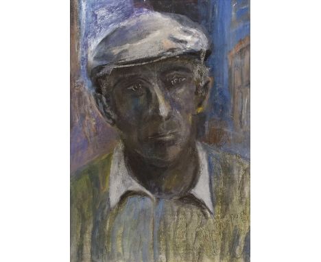 John Thompson (British 1924-2011) Self-portrait Signed and monogrammed, mixed media.57 x 40.5cm (framed 71 x 54.5cm)From the 
