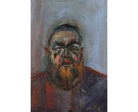 Richard Fitton M.A.F.A. (British 1990-) "Portrait of Nick Frost" Signed and titled on artist's label verso, oil on board.34 x
