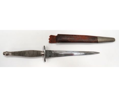 WW2 1st Pattern Fairbairn & Sykes Commando Knife By Wilkinson6 3/4 inch, double edged blade.  Square forte with etched "Wilki
