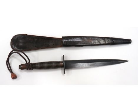 WW2 3rd Pattern Fairbairn & Sykes Commando Knife By William Rodgers7 inch, blued, double edged blade.  Blued steel, oval cros