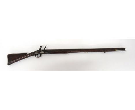 Georgian Waterloo Period Brown Bess Flintlock Musket.800, 39 inch, smoothbore barrel.  Front stud block sight.  Breech with p