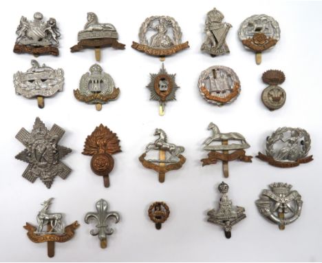 20 x Infantry Cap Badgesincluding white metal Cornwall Light Infantry ... Bi-metal Northamptonshire ... Bi-metal Worcestershi