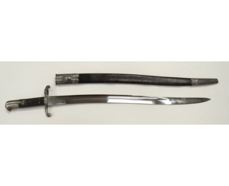 British M1856/8 Sword Bayonet23 inch, single edged, yataghan blade with wide fuller.  Forte with contract maker stamp.  Steel