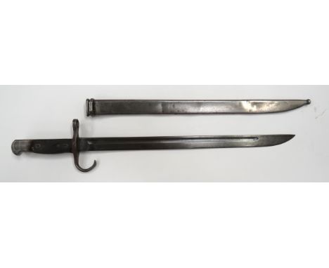 WW2 Japanese Type 30 Bayonet15 1/2 inch, single edged blade with narrow fuller.  Forte with maker stamps.  Steel, turn down c