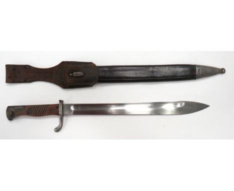 Imperial German Seitengewehr M1898/05 Early Pattern Butcher Bayonet14 3/4 inch, single edged blade widening towards the point