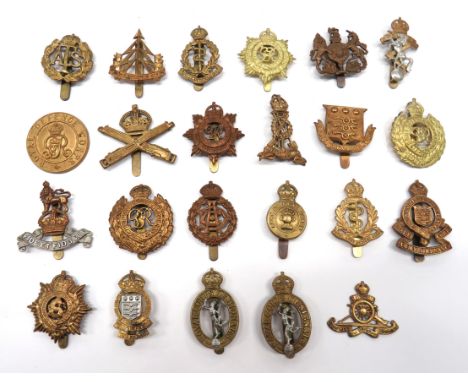 23 x Corps Cap Badgescap badges include brass KC MGC ... Brass Royal Defence Corps ... Brass Army Ordnance Corps ... Brass Re