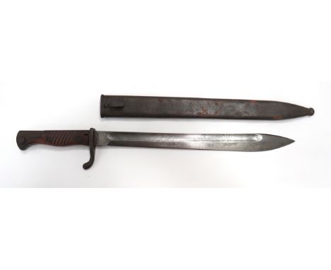 Imperial German G98 Mauser Butcher Bayonet14 1/2 inch, single edged blade widening towards the point. Wide fuller.  Forte mar