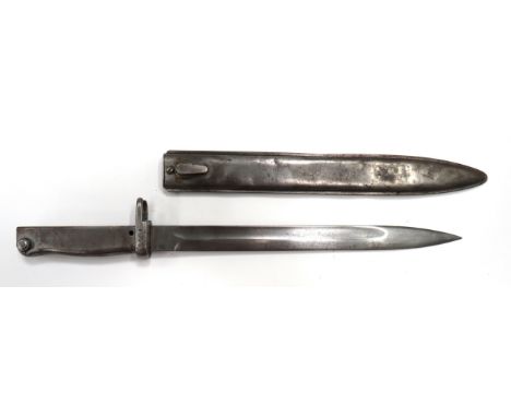 Imperial German M88/98 Ersatz Bayonet12 1/2 inch, single edged blade with back edge sharpened point.  Large fuller.  Steel, o