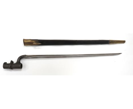 British M1853 Enfield Socket Bayonet17 3/4 inch, hollow ground, triangular form blade.  Forte with various stamps dated "2/75