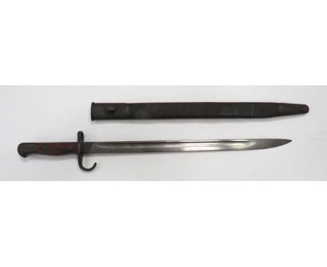 British 1907 Hook Quillon Bayonet Regimentally Marked Manchester Reg17 inch, single edged blade with fuller.  Forte with make