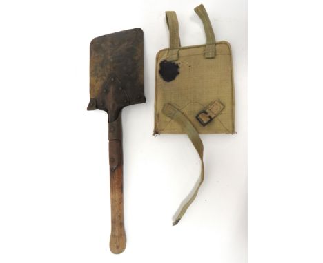 1st Pattern 1939 Dated Entrenching Tool Shovelsteel head, the joining section marked "Brades Co 1939" with broad arrow.  Fixe