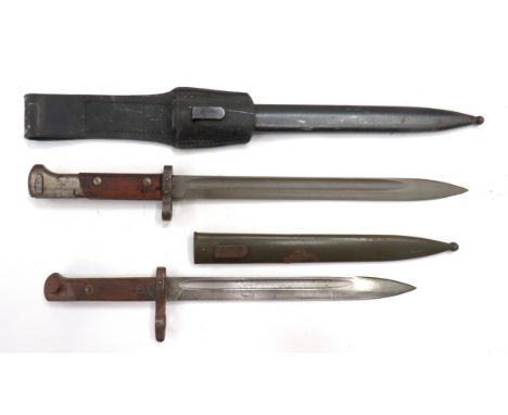 Austrian M1895 Bayonet And Czech M1923 BayonetAustrian bayonet with 9 3/4 inch, single edged blade with fuller.  Forte with m