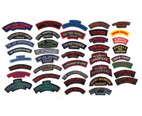 40 Canadian Regimental Shoulder Titlesembroidery examples include Kings Own Rifles Of Canada ... The Algonquin Regt ... Canad