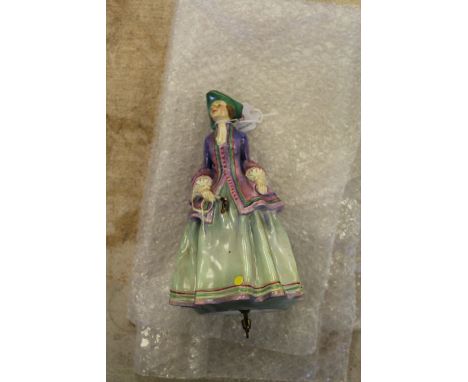 Royal Doulton pottery figure 'Regency' HN1752 (slight chip), with lamp fitting and shade (needs rewiring)