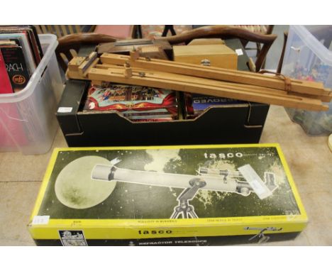Box with games, Easel & telescope
